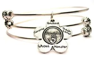 The Zombie Flower Small Triple Style Expandable Bangle Bracelet