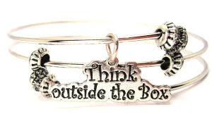 Think Outside The Box Triple Style Expandable Bangle Bracelet