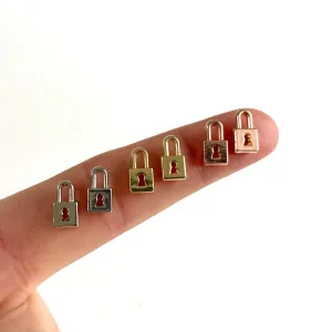 Tiny padlock charms 5mm metal Miniature key lock pendant