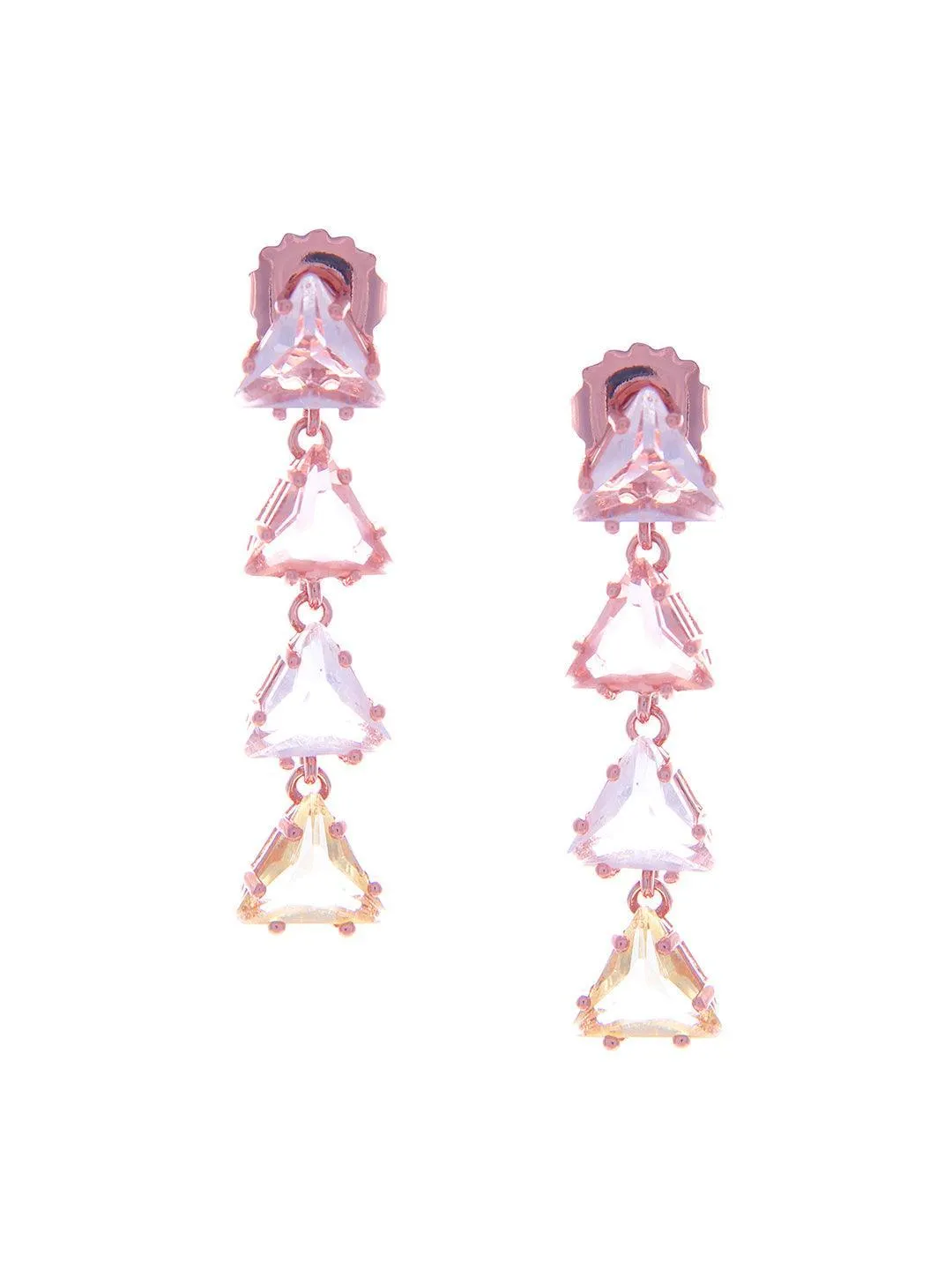 Triangle 4 Tiered Pastel Earrings Yellow