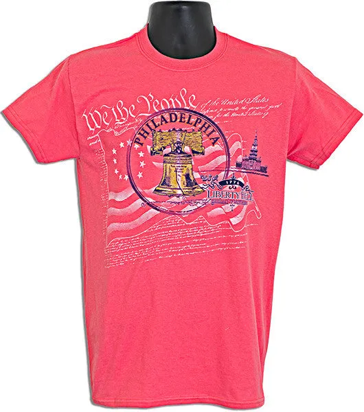 TSPH04C T-Shirt Philadelphia Circle Bell CORAL SILK