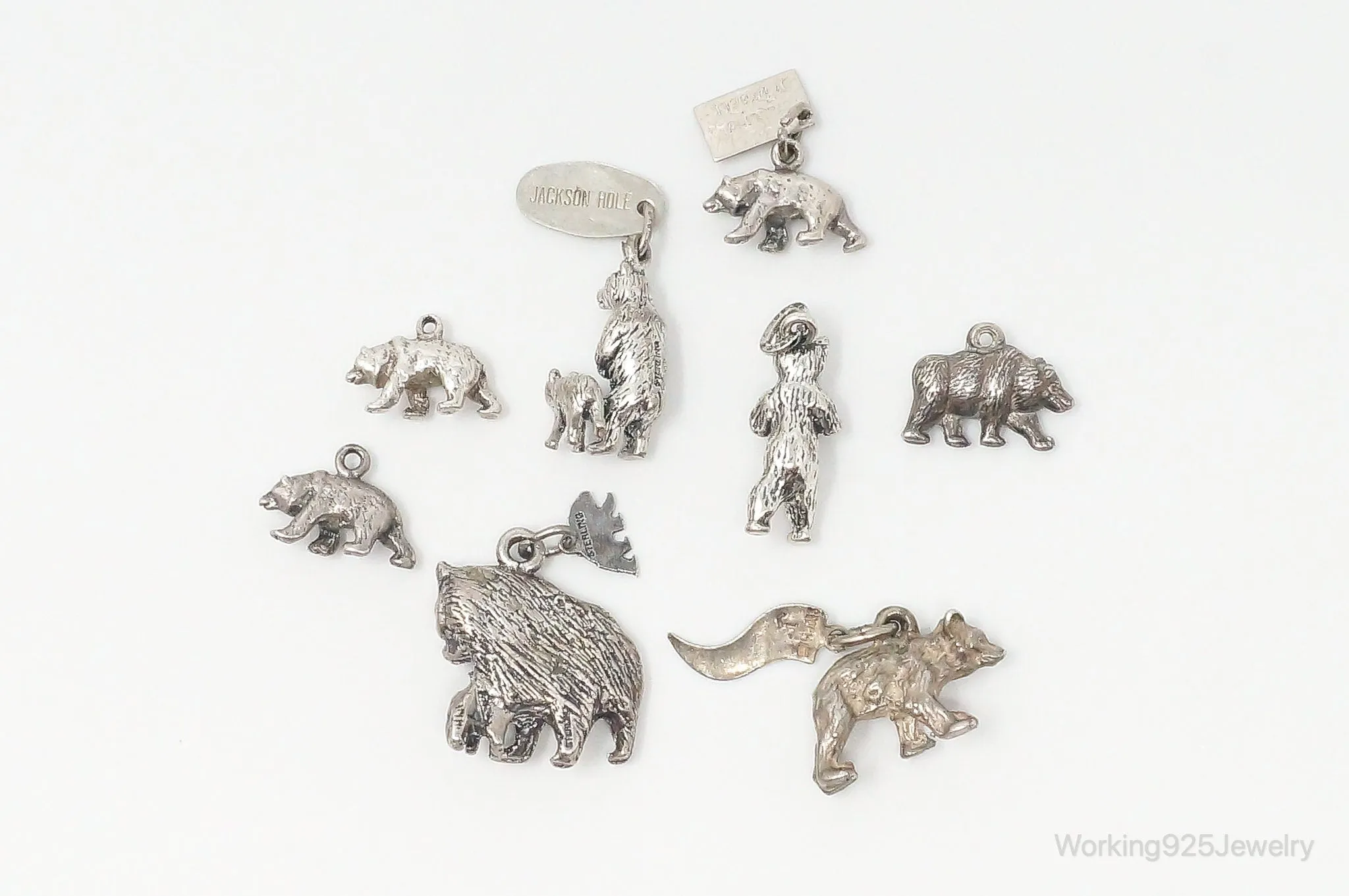 Vintage Antique Bears Cubs Sterling Silver Charms Lot