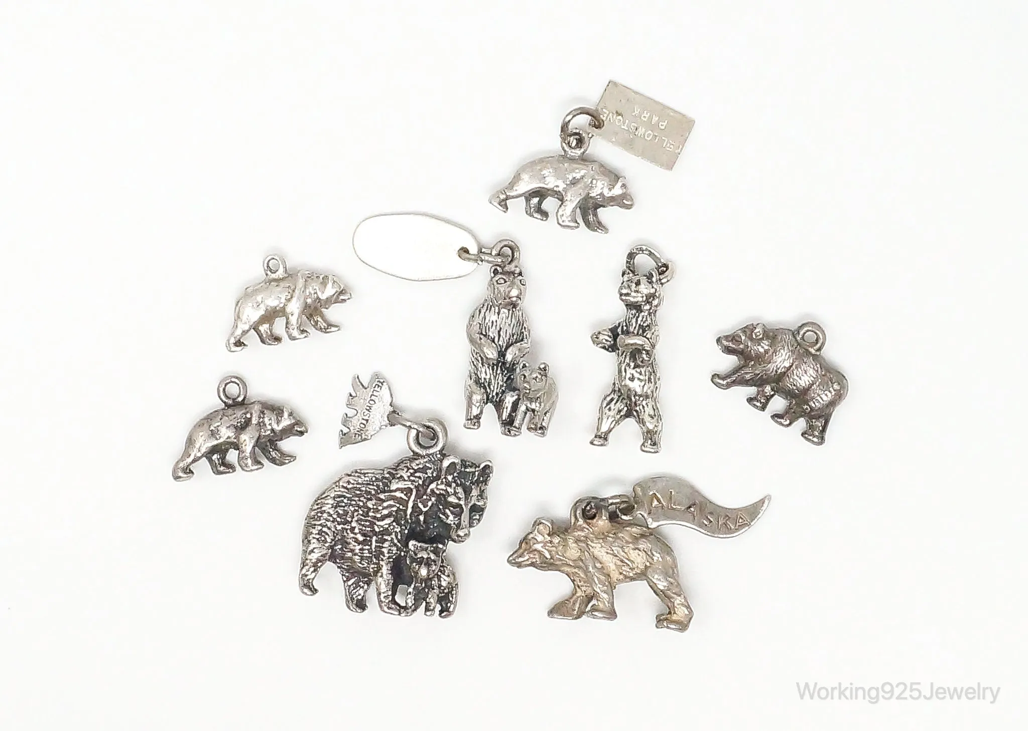 Vintage Antique Bears Cubs Sterling Silver Charms Lot