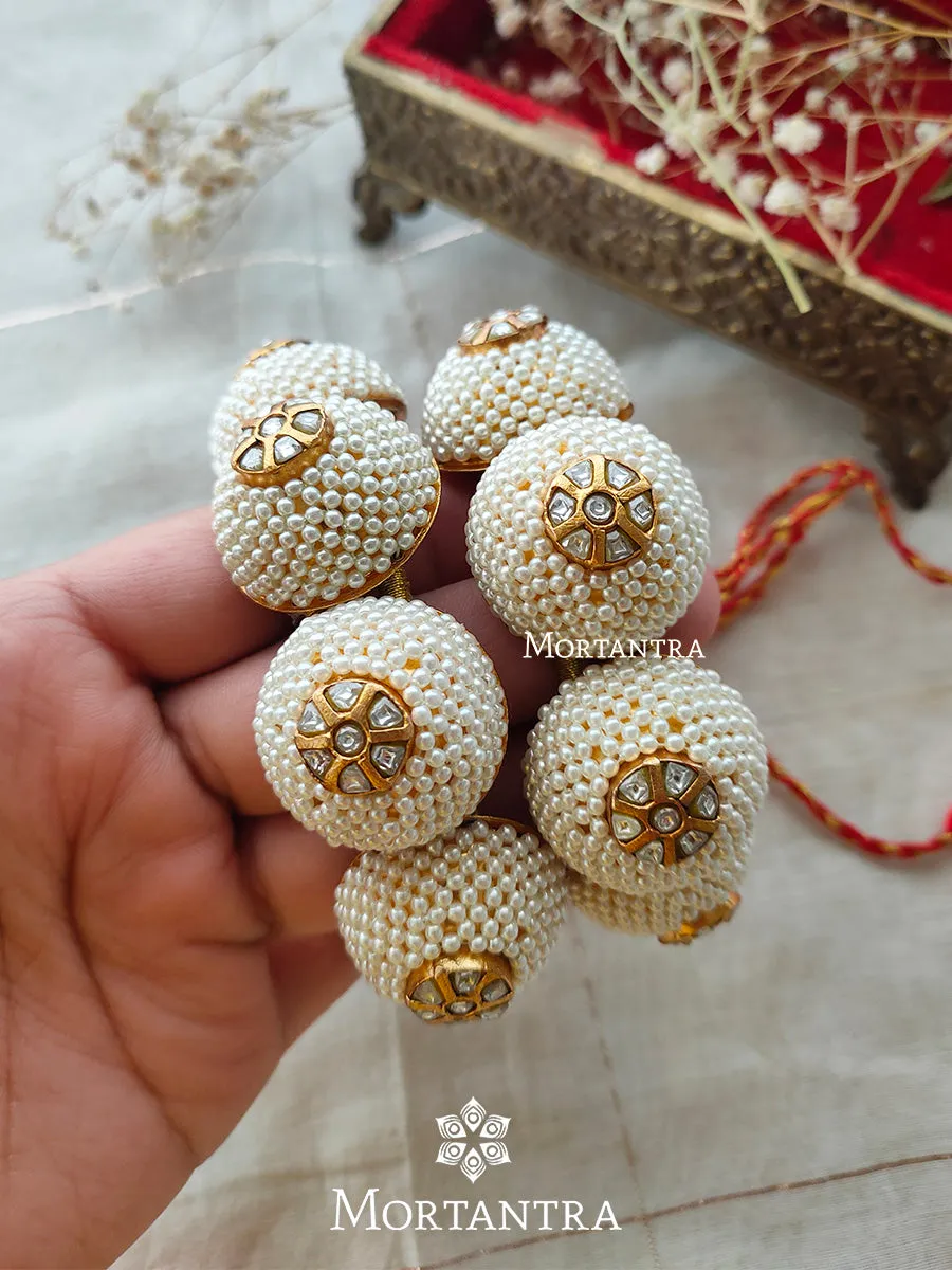 White Color Gold Plated Jadau Kundan Bangles - MB143