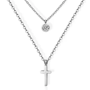 Women's Christian Necklace <br> Choker Diamond (Steel)