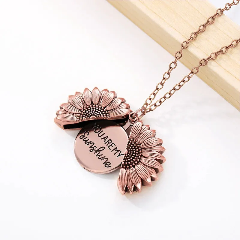 You Are My Sunshine Best Gift Sunflower Pendant Necklaces