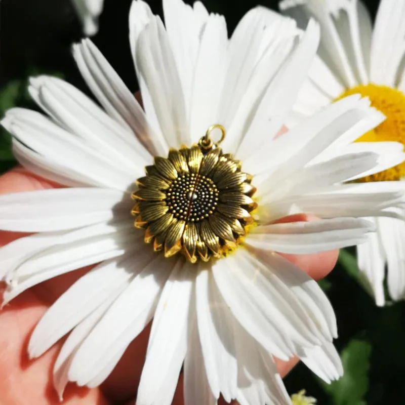 You Are My Sunshine Best Gift Sunflower Pendant Necklaces