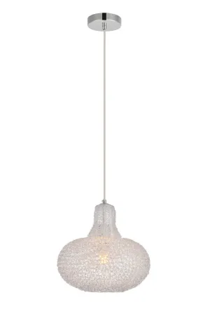 ZC121-LDPD2060 - Living District: Finola Collection Pendant D11.8 H12.6 Lt:1 Chrome and Clear Finish